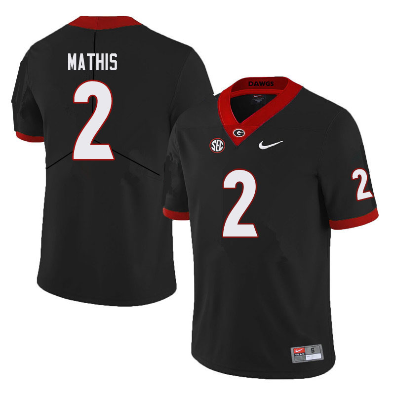 Men #2 D'Wan Mathis Georgia Bulldogs College Football Jerseys Sale-Black - Click Image to Close
